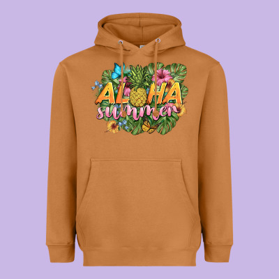 Aloha Summer Heavyweight Hoodie Designed By Barkaloodesign