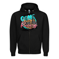 Black gone racing Zipper Hoodie - MaliasSmallBusiness