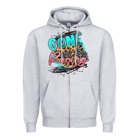 Heather Grey gone racing Zipper Hoodie - MaliasSmallBusiness