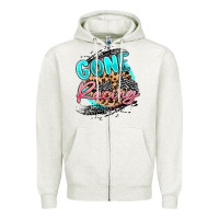 Oatmeal Heather gone racing Zipper Hoodie - MaliasSmallBusiness