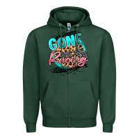 Sports Green gone racing Zipper Hoodie - MaliasSmallBusiness