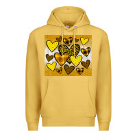 Antique Gold yellow hearts Premium Hoodie - JahusDesignShop