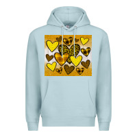 Blue Mist yellow hearts Premium Hoodie - JahusDesignShop