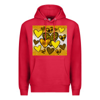 Cardinal yellow hearts Premium Hoodie - JahusDesignShop
