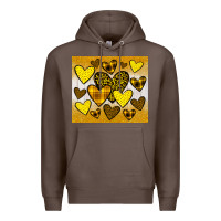 Coffee yellow hearts Premium Hoodie - JahusDesignShop