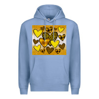 Colony Blue yellow hearts Premium Hoodie - JahusDesignShop