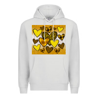 Dove Grey yellow hearts Premium Hoodie - JahusDesignShop