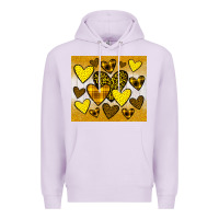 Lilac yellow hearts Premium Hoodie - JahusDesignShop