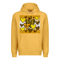 Mustard yellow hearts Premium Hoodie - JahusDesignShop