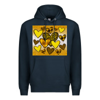 Navy yellow hearts Premium Hoodie - JahusDesignShop