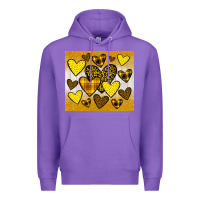 Purple yellow hearts Premium Hoodie - JahusDesignShop