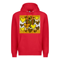 Red yellow hearts Premium Hoodie - JahusDesignShop