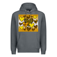 Rock yellow hearts Premium Hoodie - JahusDesignShop