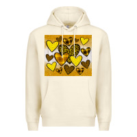 Sandshell yellow hearts Premium Hoodie - JahusDesignShop