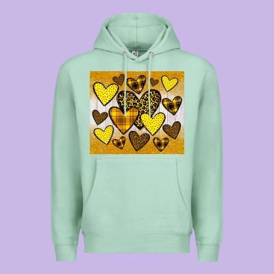 Yellow Hearts Premium Hoodie Designed By Jahusdesignshop