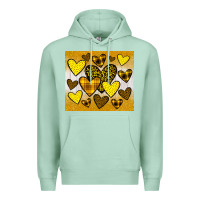 Seafoam yellow hearts Premium Hoodie - JahusDesignShop