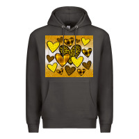 Smoke yellow hearts Premium Hoodie - JahusDesignShop
