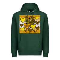 Sports Green yellow hearts Premium Hoodie - JahusDesignShop