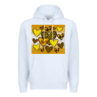 White yellow hearts Premium Hoodie - JahusDesignShop