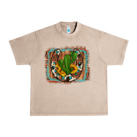 French Oak cactus sunflower cowhide horseshoe  background Urban Heavy Tee - Artiststas
