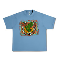 Pebble Blue cactus sunflower cowhide horseshoe  background Urban Heavy Tee - Artiststas