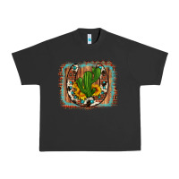 Pigment Black cactus sunflower cowhide horseshoe  background Urban Heavy Tee - Artiststas