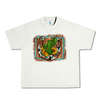 Pistachio cactus sunflower cowhide horseshoe  background Urban Heavy Tee - Artiststas