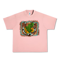 Salmon cactus sunflower cowhide horseshoe  background Urban Heavy Tee - Artiststas