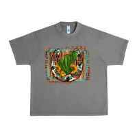 Tornado cactus sunflower cowhide horseshoe  background Urban Heavy Tee - Artiststas