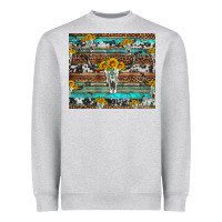 Heather Grey longhorn bull skull cowhide leopard turquoise Heavyweight Sweatshirt - Artiststas