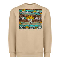 Mushroom longhorn bull skull cowhide leopard turquoise Heavyweight Sweatshirt - Artiststas