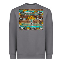 Storm longhorn bull skull cowhide leopard turquoise Heavyweight Sweatshirt - Artiststas