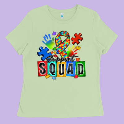 Support Squad Autism Ladies Tee Designed By Zillion Design Studio