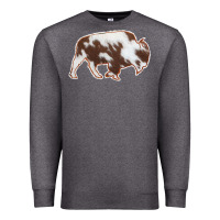Charcoal Heather Cowhide Bison Silhouette Premium Sweatshirt - Bettercallsaul