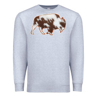 Heather Grey Cowhide Bison Silhouette Premium Sweatshirt - Bettercallsaul