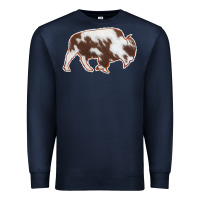 Navy Cowhide Bison Silhouette Premium Sweatshirt - Bettercallsaul