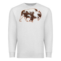 Oatmeal Heather Cowhide Bison Silhouette Premium Sweatshirt - Bettercallsaul