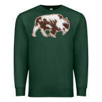 Sports Green Cowhide Bison Silhouette Premium Sweatshirt - Bettercallsaul