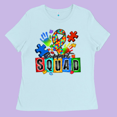 Support Squad Autism Ladies Tee Designed By Zillion Design Studio