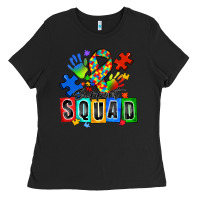 Black support squad autism Ladies Tee - Zillion Design Studio