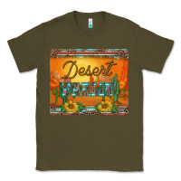 Army Green western desert darlin sunset serape leopard sunflowers mousepad Classic Tee - BarkalooDesign