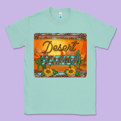 Western Desert Darlin Sunset Serape Leopard Sunflowers Mousepad Classic Tee Designed By Barkaloodesign