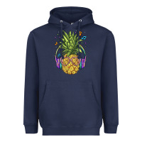 Navy pineapple with headphone Heavyweight Hoodie - BarkalooDesign