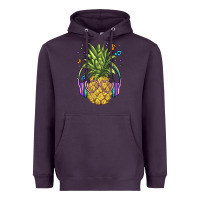 Plum pineapple with headphone Heavyweight Hoodie - BarkalooDesign