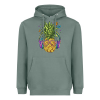 Sage pineapple with headphone Heavyweight Hoodie - BarkalooDesign