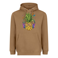 Toasted Coconut pineapple with headphone Heavyweight Hoodie - BarkalooDesign