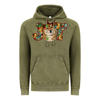 Vintage Olive shiba inu christmas joy Vintage Hoodie - RanaPortraitStore