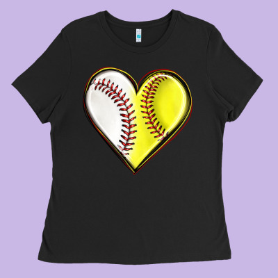 Ladies Tee baseball and softball heart