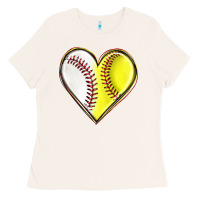 Bone baseball and softball heart Ladies Tee - texasbilliewilder