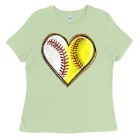 Matcha baseball and softball heart Ladies Tee - texasbilliewilder